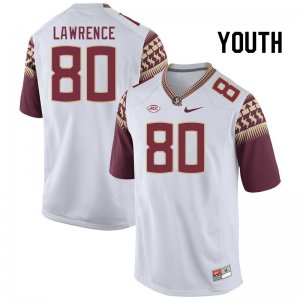 Florida State Seminoles Goldie Lawrence Youth #80 White Authentic College Football Stitched Jersey