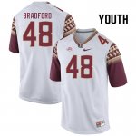 Florida State Seminoles Jayden Bradford Youth #48 White Authentic College Football Stitched Jersey