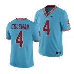 Florida State Seminoles Keon Coleman Men's #4 2023 Seminole Heritage Turquoise College Football Stitched Jersey