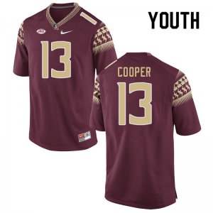 Florida State Seminoles Omarion Cooper Youth #13 Garnet Authentic College Football Stitched Jersey