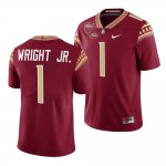 Florida State Seminoles Winston Wright Jr. Men's #1 Garnet Seminole Scholar patch Limited College Football Stitched Jersey