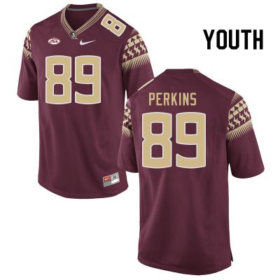 Florida State Seminoles Xavier Perkins Youth #89 Garnet Authentic College Football Stitched Jersey