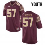 Florida State Seminoles Aaron Hester Youth #57 Garnet Authentic College Football Stitched Jersey