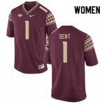 Florida State Seminoles Akeem Dent Women's #1 Garnet Authentic College Football Stitched Jersey