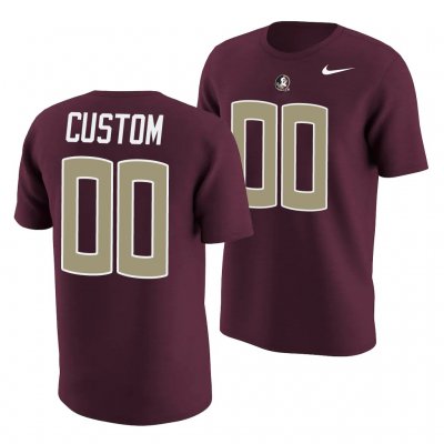 Florida State Seminoles Custom Men's #00 Garnet Name & Number College Football Stitched T-Shirt