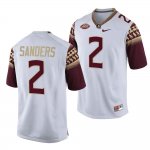 Florida State Seminoles Deion Sanders Men's #2 White College Football Stitched Jersey