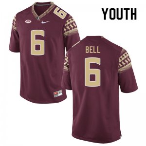 Florida State Seminoles Jaheim Bell Youth #6 Garnet Authentic College Football Stitched Jersey