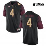 Florida State Seminoles Kalen DeLoach Women's #4 Black Authentic College Football Stitched Jersey