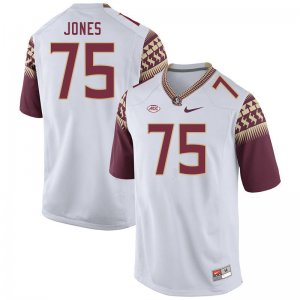 Florida State Seminoles Keiondre Jones Men's #75 White Authentic College Football Stitched Jersey