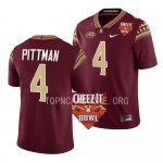 Florida State Seminoles Mycah Pittman Men's #4 2022 Cheez-It Bowl Garnet College Football Stitched Jersey