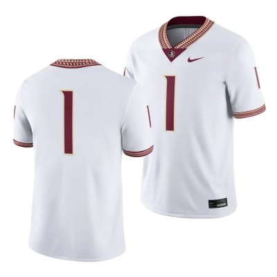 Florida State Seminoles Number Men's #1 White 2023 College Football Stitched Jersey