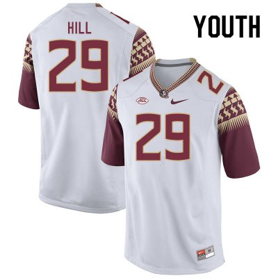 Florida State Seminoles Rodney Hill Youth #29 White Authentic College Football Stitched Jersey