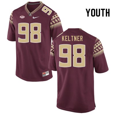 Florida State Seminoles Tyler Keltner Youth #98 Garnet Authentic College Football Stitched Jersey