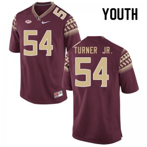 Florida State Seminoles Byron Turner Jr. Youth #54 Garnet Authentic College Football Stitched Jersey