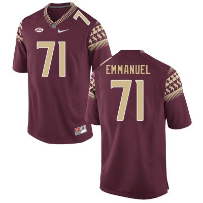 Florida State Seminoles D'Mitri Emmanuel Men's #71 Garnet Authentic College Football Stitched Jersey