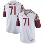 Florida State Seminoles D'Mitri Emmanuel Men's #71 White Authentic College Football Stitched Jersey