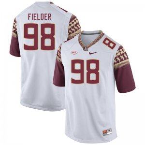 Florida State Seminoles Grant Fielder Men's #98 White Authentic College Football Stitched Jersey