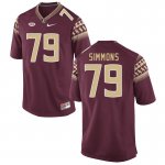 Florida State Seminoles Lucas Simmons Men's #79 Garnet Authentic College Football Stitched Jersey