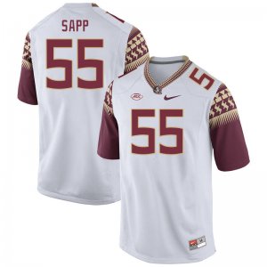 Florida State Seminoles Qae'shon Sapp Men's #55 White Authentic College Football Stitched Jersey