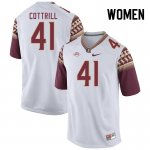 Florida State Seminoles AJ Cottrill Women's #41 White Authentic College Football Stitched Jersey