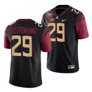 Florida State Seminoles Alex Mastromanno Men's #29 Seminole Scholar patch Black College Football Stitched Jersey