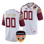 Florida State Seminoles Custom Men's #00 2023 Orange Bowl White Playoff College Football Stitched Jersey