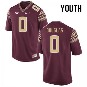 Florida State Seminoles Ja'Khi Douglas Youth #0 Garnet Authentic College Football Stitched Jersey