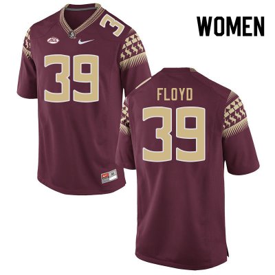 Florida State Seminoles Jaden Floyd Women's #39 Garnet Authentic College Football Stitched Jersey