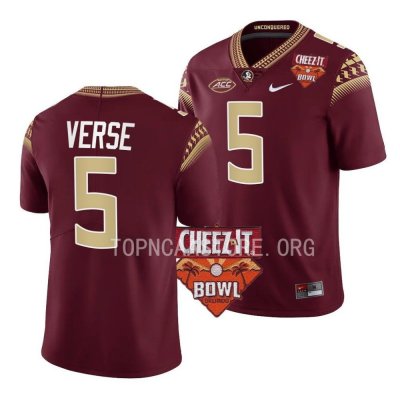 Florida State Seminoles Jared Verse Men's #5 2022 Cheez-It Bowl Garnet College Football Stitched Jersey