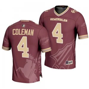 Florida State Seminoles Keon Coleman Men's #4 Icon Print Garnet Fashion College Football Stitched Jersey