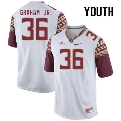 Florida State Seminoles Omar Graham Jr. Youth #36 White Authentic College Football Stitched Jersey