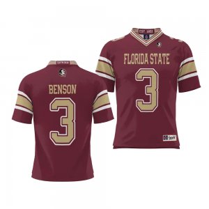 Florida State Seminoles Trey Benson Men's #3 NIL Player Garnet College Football Stitched Jersey