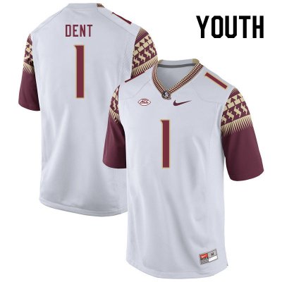 Florida State Seminoles Akeem Dent Youth #1 White Authentic College Football Stitched Jersey