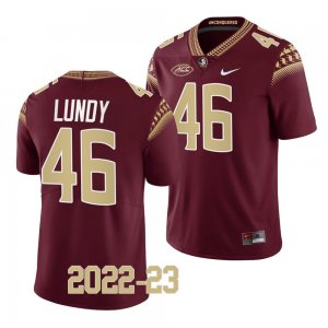 Florida State Seminoles DJ Lundy Men's #46 2022-23 Garnet Replica College Football Stitched Jersey