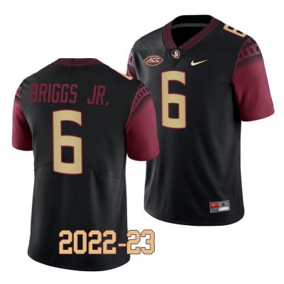 Florida State Seminoles Dennis Briggs Jr. Men's #6 2022-23 Replica Black College Football Stitched Jersey