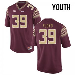 Florida State Seminoles Jaden Floyd Youth #39 Garnet Authentic College Football Stitched Jersey