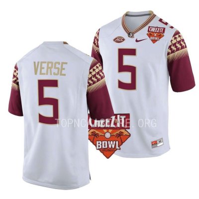 Florida State Seminoles Jared Verse Men's #5 2022 Cheez-It Bowl White College Football Stitched Jersey