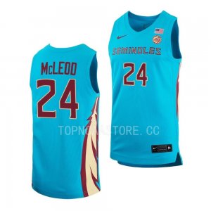 Florida State Seminoles Naheem McLeod Men's #24 Turquoise Alternate 2022-23 Replica College Basketball Stitched Jersey