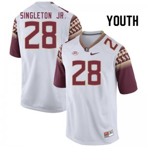 Florida State Seminoles Samuel Singleton Jr. Youth #28 White Authentic College Football Stitched Jersey