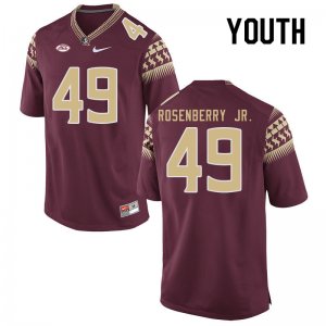 Florida State Seminoles James Rosenberry Jr. Youth #49 Garnet Authentic College Football Stitched Jersey