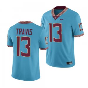 Florida State Seminoles Jordan Travis Men's #13 2023 Seminole Heritage Turquoise College Football Stitched Jersey