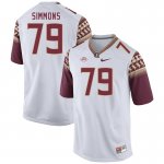 Florida State Seminoles Lucas Simmons Men's #79 White Authentic College Football Stitched Jersey