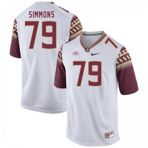 Florida State Seminoles Lucas Simmons Men's #79 White Authentic College Football Stitched Jersey