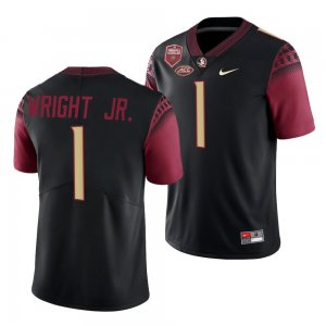 Florida State Seminoles Winston Wright Jr. Men's #1 Seminole Scholar patch Black College Football Stitched Jersey