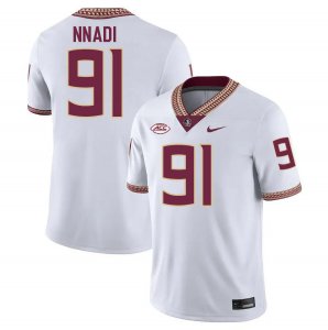 Florida State Seminoles Derrick Nnadi Men's #91 White Authentic College Football Stitched Jersey