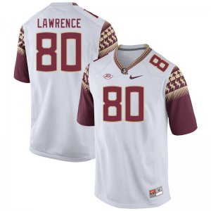 Florida State Seminoles Goldie Lawrence Men's #80 White Authentic College Football Stitched Jersey