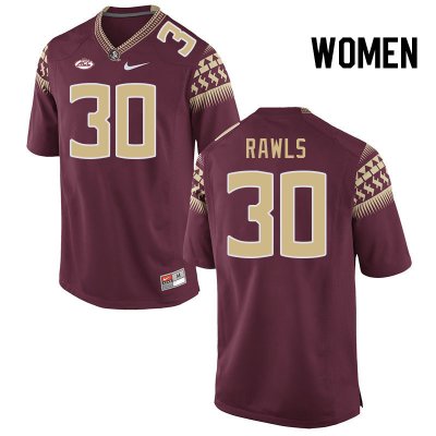 Florida State Seminoles Ja'Bril Rawls Women's #30 Garnet Authentic College Football Stitched Jersey