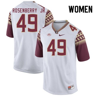 Florida State Seminoles James Rosenberry Jr. Women's #49 White Authentic College Football Stitched Jersey