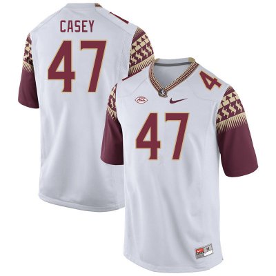 Florida State Seminoles Jimmy Casey Men's #47 White Authentic College Football Stitched Jersey