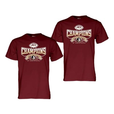 Florida State Seminoles Men's 2023 ACC Conference Champions Garnet Locker Room College Football Stitched T-Shirt